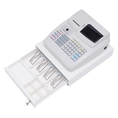 Electronic Cash Register Drawer Box LED Display w/ Key for Retail/Restaurant POS