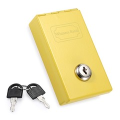 Metal Box for Gambler, Casino Cash Box with Money Slot and 2 Keys, Portable W…