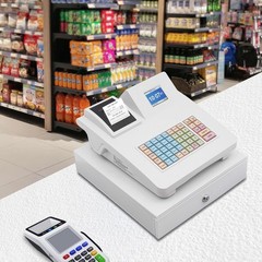 Cash Register Pos System Electronic Supermarket Bar Retail Shop with Cash Drawer