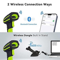 Alacrity Upgraded 2D Industrial Barcode Scanner with Wireless Charging Stand, 19