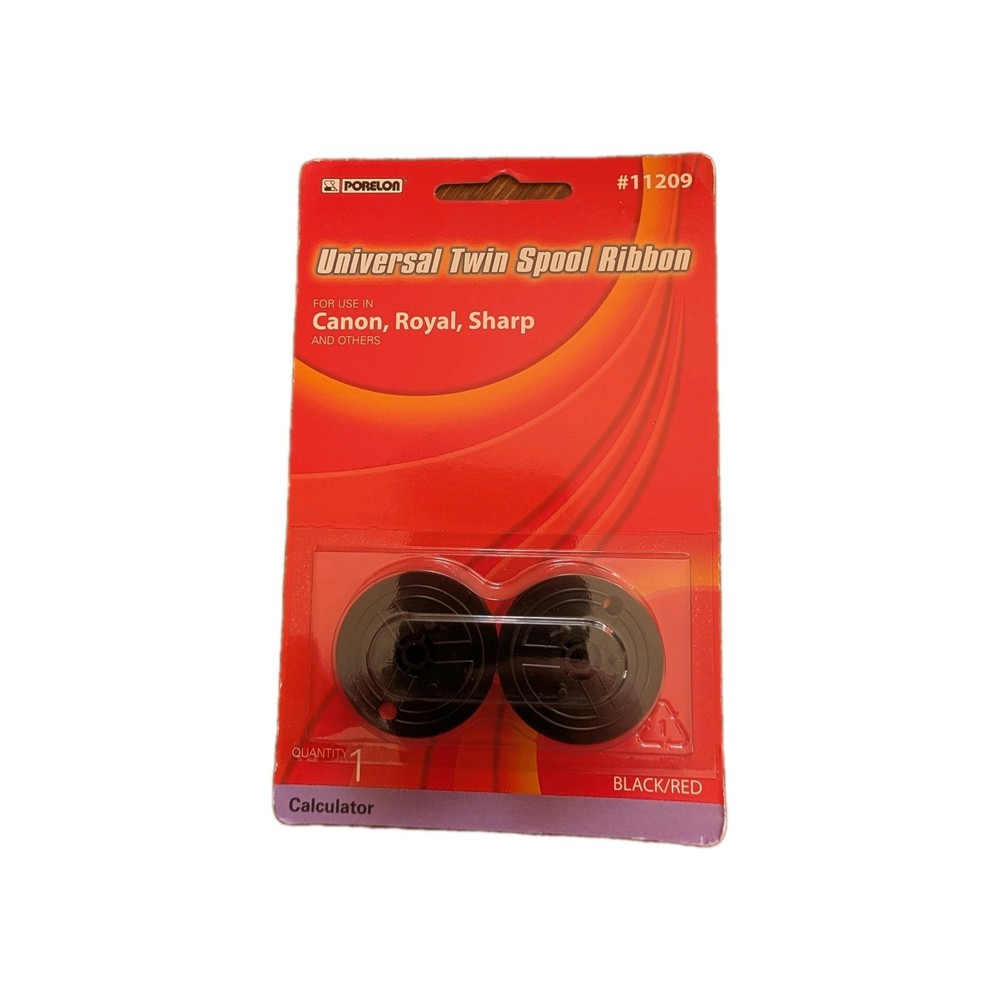 New Porelon 11209 Universal Twin Spool Calculator Ribbon Black/Red