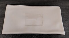 Zippered Vinyl Cash / Coin Deposit Bag (white)