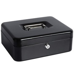 Cash Box with Money Tray, Large Money Box with Key Lock, 9.8 x 7.9 x 3.5 inch…