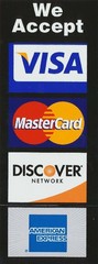 CREDIT CARD LOGO DECAL STICKER – Visa / MasterCard/Discover/Amex