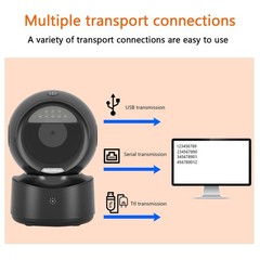 Automatic Omnidirectional Desktop Barcode Scanner, Hands-Free USB Wired QR Ba…