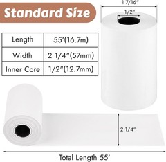 Quality Thermal Receipt Paper: 8 Rolls, 2 1/4&Prime; x 55&prime; for Fast Printing