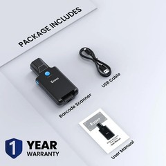 Eyoyo EY-036Plus Wireless Bluetooth 1D 2D Barcode Scanner Back-Clip 3000mAh