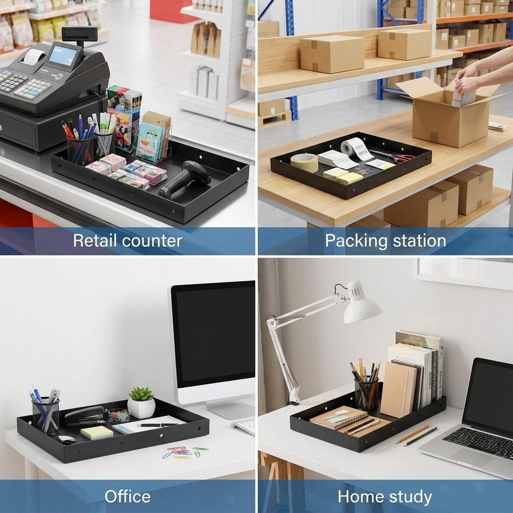 Wall or Edge Mount Shelf Thermal Printer Shelf with 4 Mounting Holes Per Side