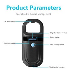 Pet Microchip Scanner with Display, Supports FDXB & EMID for Dogs Cats Pigs
