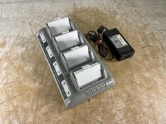 ZEBRA UCL172-4 QUAD BATTERY CHARGER W/ BATTERIES & POWER SUPPLY