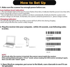 Wireless Barcode Scanner 328 Feet Transmission Distance USB Cordless 1D Laser…