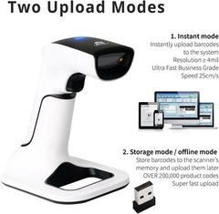 Wireless Portable 1D&2D with Stand Bluetooth Barcode Scanner: 3-in-1 Handheld…