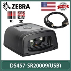 Zebra DS457-SR20009 1D/2D Hands-Free USB Wired Laser QR Barcode Scanner Reader