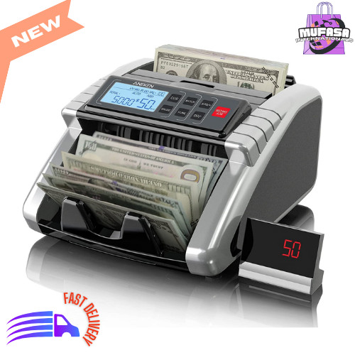 Money Counter Machine with Value Count, Dollar/Euro Add & Batch Mode LCD Display