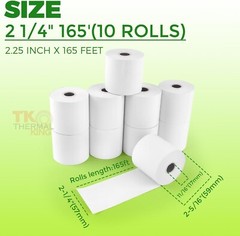10-Pack 2.25&Prime; x 165&prime; Thermal Receipt Paper – Biodegradable for POS Systems