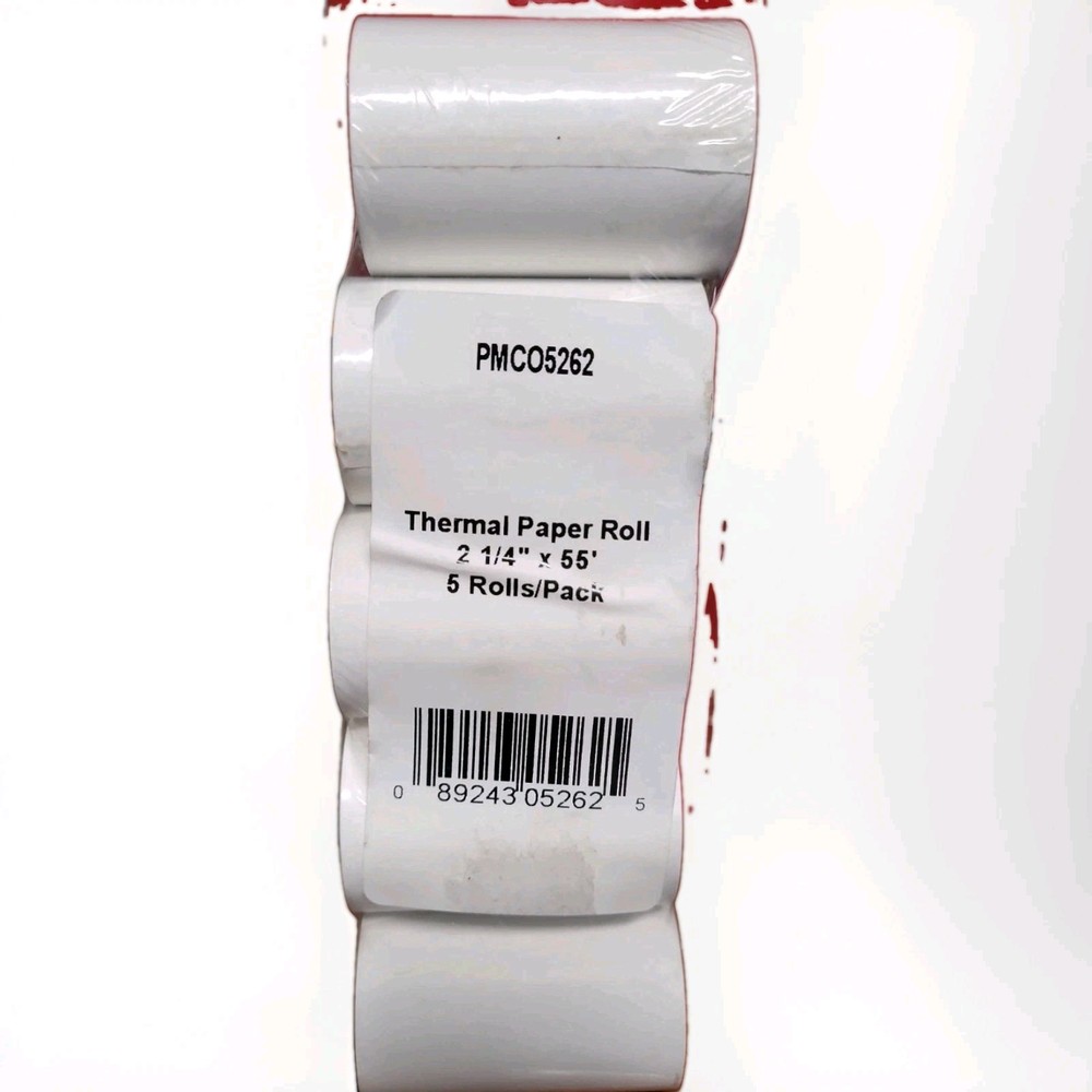5 Rolls – Direct Thermal Printing Thermal Paper Rolls 2-1/4” X 55’