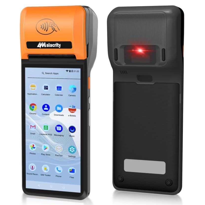 Alacrity Handheld Mobile POS PDA Terminal, 1D 2D Scan Module, 58mm Orange