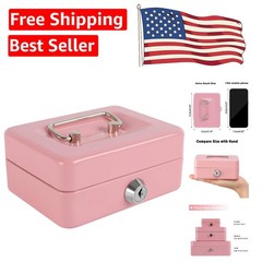 Essential Mini Cash Box for Kids – 4.92&Prime; x 3.74&Prime; x 2.36&Prime;, Pink | Secure Storage