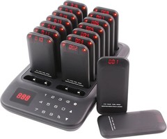 Restaurant Pager System, 16 LED Beepers Wireless Calling System Queue Pagers for