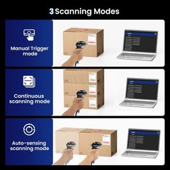 Eyoyo USB 2D Handheld Wired Barcode Scanner, Automatic QR Code Scanner PDF417 Da