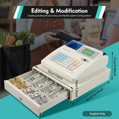 Electronic Cash Register 48 Keys Cash Management System with Thermal Printer New