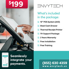 $199 – 15” AIO ALL IN ONE Touchscreen POS System – Takeout | Salons