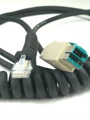 Symbol Motorola Coiled Cable 15 ft CBA-U08-C15ZAR USB Power Plus Dual USB Cable