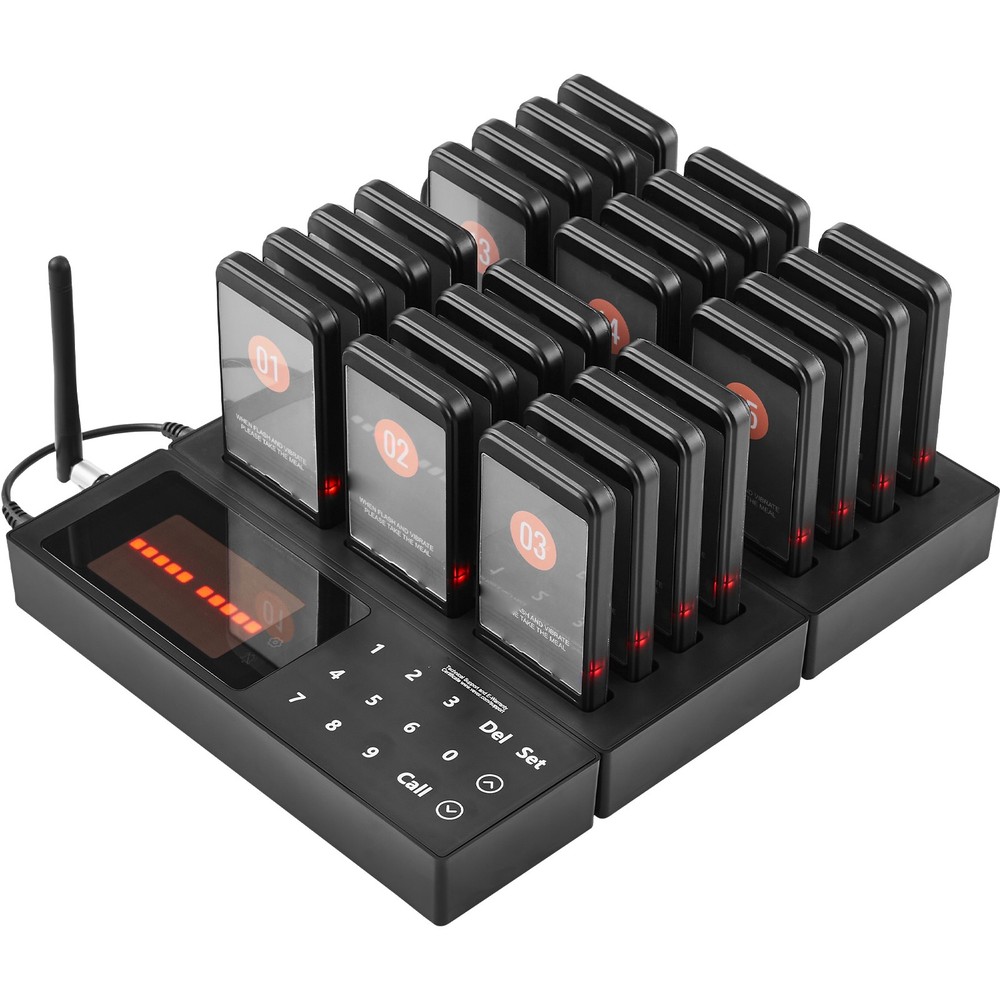 Uimoso Wireless Restaurant Paging System with 24 Guest Call Coasters