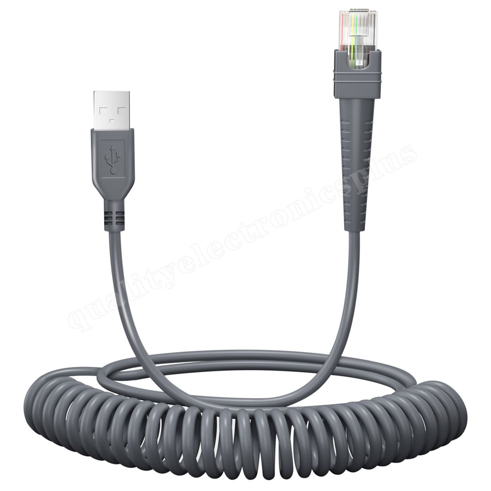 3M USB A to RJ45 Coiled Cable For Zebra LS7708 LS7808 DS3400 DS3408 DS3408-HD