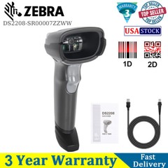 Zebra DS2208-SR00007ZZWW Handheld 1D 2D Bar Code Reader Scanner with USB Cable