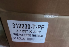 50 Rolls Phenol Free Thermal 3.125&Prime; X 230&Prime; 312230-T-PF Receipt Paper