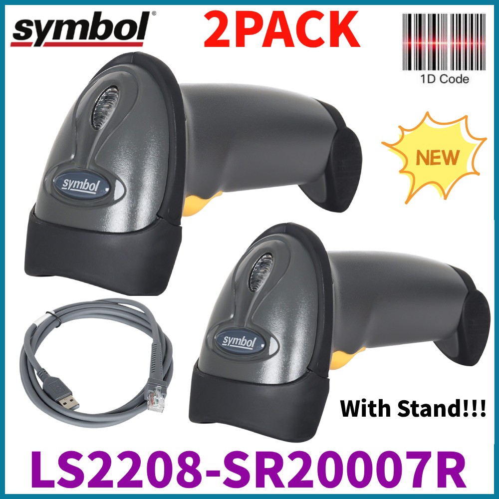 2PCS Symbol LS2208-SR20001R Black 1D USB Handheld Barcode Scanner With USB Cable