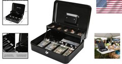 Water-Resistant Large Cash Box with Scratch-Resistant Finish – Key-Lock Design