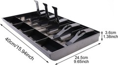 Durable ABS Cash Tray with 5 Bill & 4 Coin Compartments – Elegant Organizer