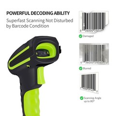 Symcode 2D Bluetooth Barcode Scanner with Wireless Charging Stand 1968 Feet
