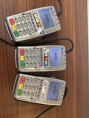 Used Lot of THREE VeriFone VX805 CTLS Pin Pad Chip/Card Readers – working