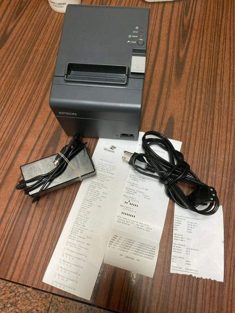 UberEat Square Toast compatible Epson TM-T20II USB + Ethernet Receipt Printer