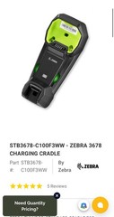 Zebra DS3678-HD3U42A0SFW Barcode Scanner USB Kit w/ STB3678-C100F3WW Cradle