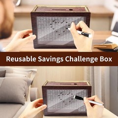 Cash Vault Wooden Savings Box Wooden Cash Saver Money Saving Box With Countdown