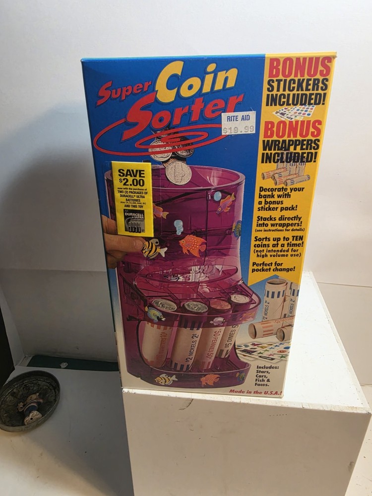 Vintage Kids Super Coin Sorter/Bank Made In U.S.A. NO STICKERS. Rare