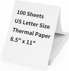 100 Sheets 8.5×11 White Thermal Printer Paper – Compatible with A4 Printers