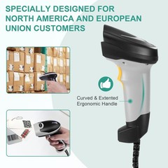 Barcode Scanner, Handheld QR Scanner USB Wired Connection 1D 2D&PDF417 Data M…