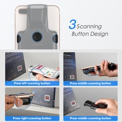 2D Phone Back Clip Cover Barcode Scanner Wireless 1D QR Code Screen Scan Reader