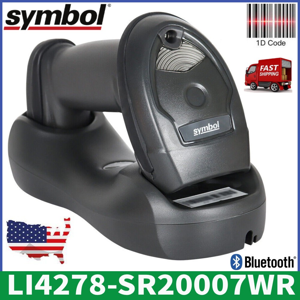 Zebra Symbol LI4278-SR20007WR USB Wireless 1D Handheld Barcode Scanner+ Cradle