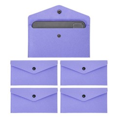 5Pcs Felt Money Bag, Felt Cellphone Sleeve Case Pouch Cash Bag, Light Purple