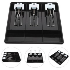 1PC Metal Cash Register Drawer Insert Tray Money Storage under Counter Black