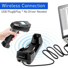 Wireless Barcode Scanner, Portable 1D Inventory Scanner & Data Collector with…