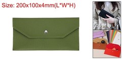 PU Leather Envelope Wallet Money for Women Men Leaf Green