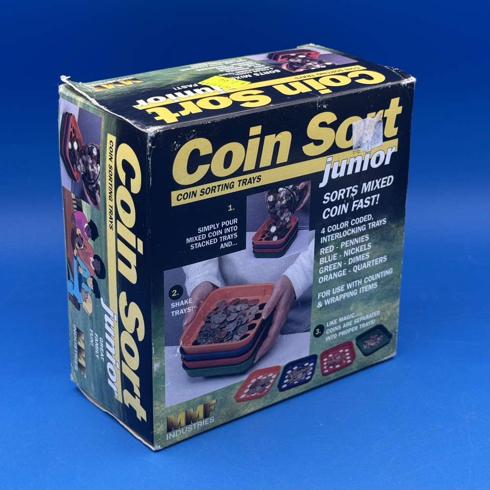 Vintage Coin Sort Junior Speed Coin Sorting Trays Set Change Counter In Box