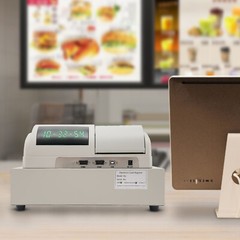 Electronic Cash Register POS System 48 Keys LED Thermal Printer Drawer Box Cash